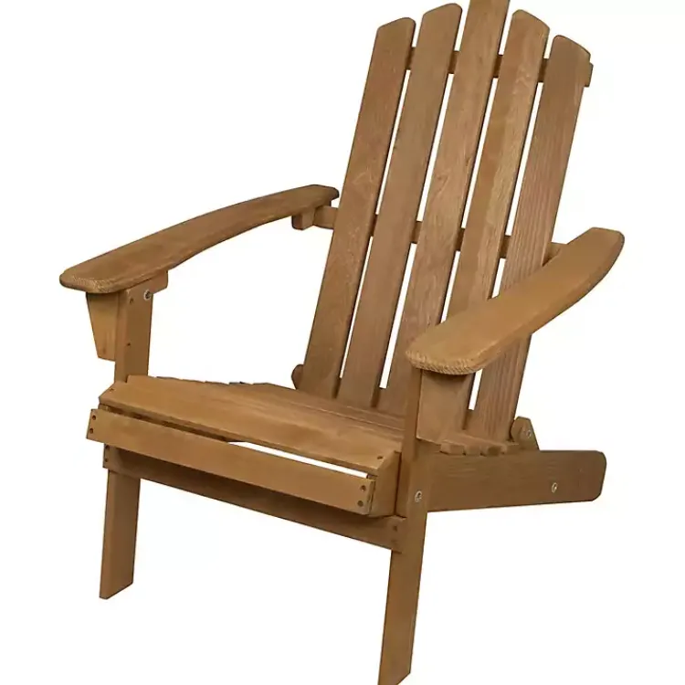 Kirklands Home Natural Folding Outdoor Adirondack Chair Tan Outlet