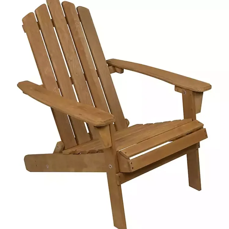 Kirklands Home Natural Folding Outdoor Adirondack Chair Tan Outlet
