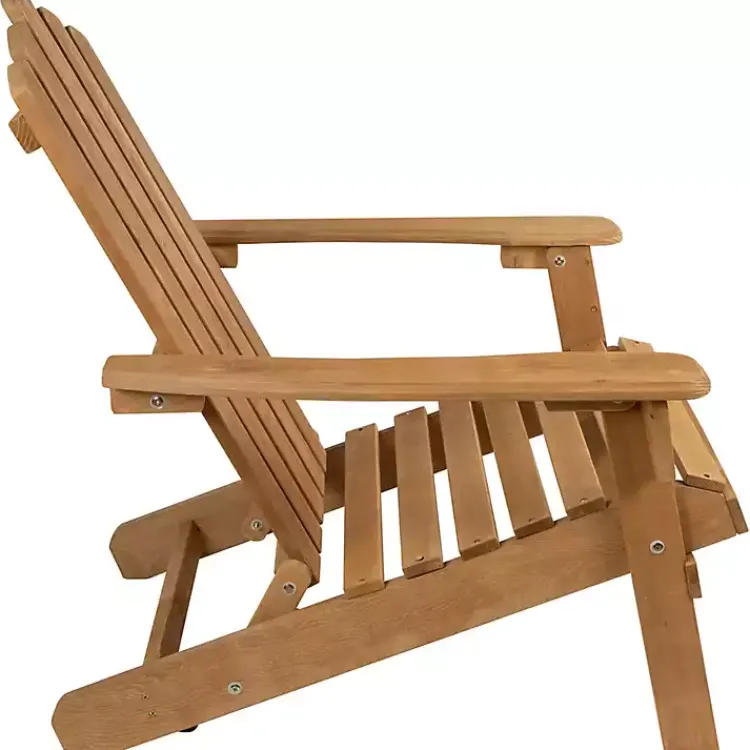 Kirklands Home Natural Folding Outdoor Adirondack Chair Tan Outlet