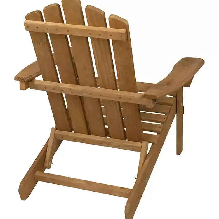 Kirklands Home Natural Folding Outdoor Adirondack Chair Tan Outlet