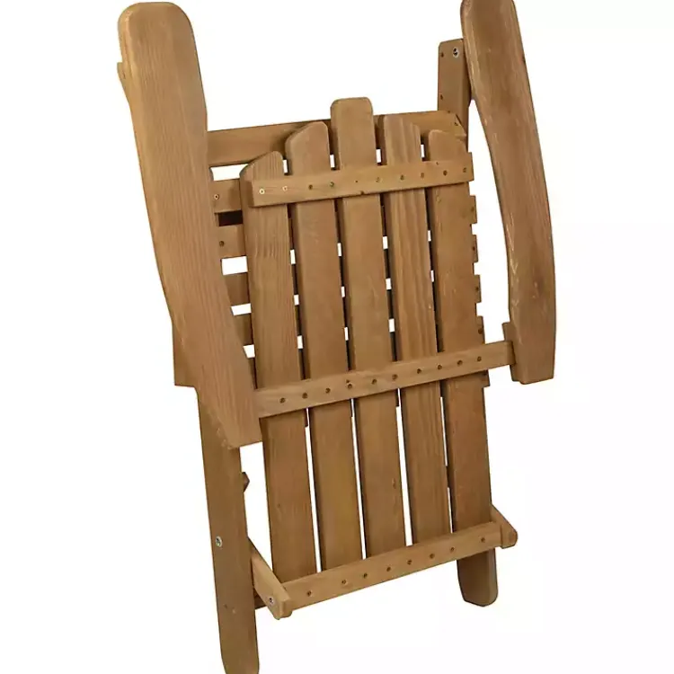 Kirklands Home Natural Folding Outdoor Adirondack Chair Tan Outlet