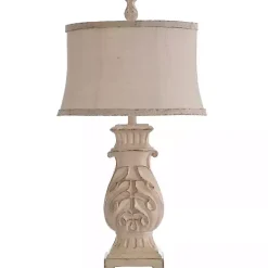 Kirklands Home Natural French Country Table Lamp White New