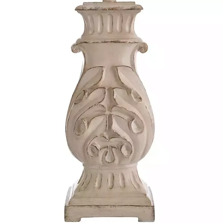 Kirklands Home Natural French Country Table Lamp White New