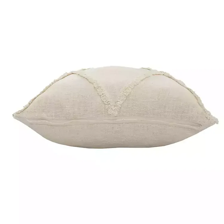 Pillows>Kirklands Home Natural Fringe Diamond Pillow, 26 in. Tan