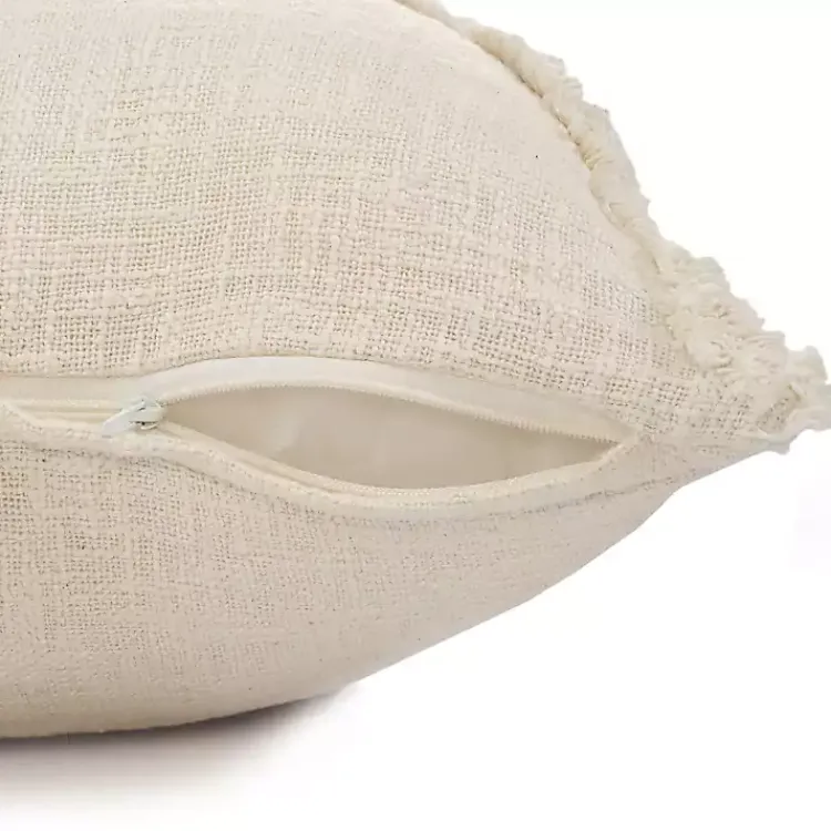 Pillows>Kirklands Home Natural Fringe Diamond Pillow, 26 in. Tan
