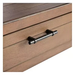 Kirklands Home Natural Geometric Industrial Pull Accent Table Brown Sale