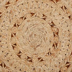 Kirklands Home Natural Golden Sunshine Circular Area Rug, 4x4 Tan Sale