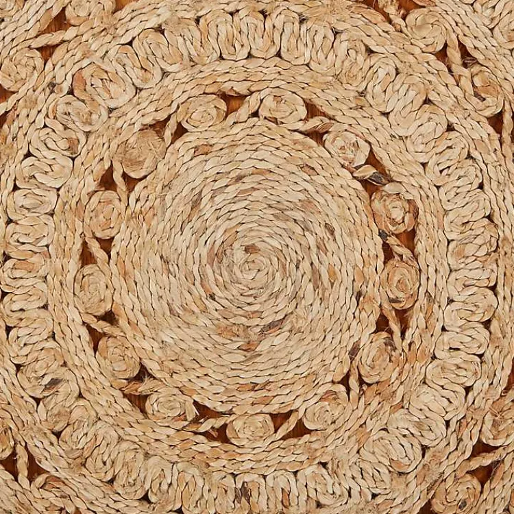 Kirklands Home Natural Golden Sunshine Circular Area Rug, 4x4 Tan Sale