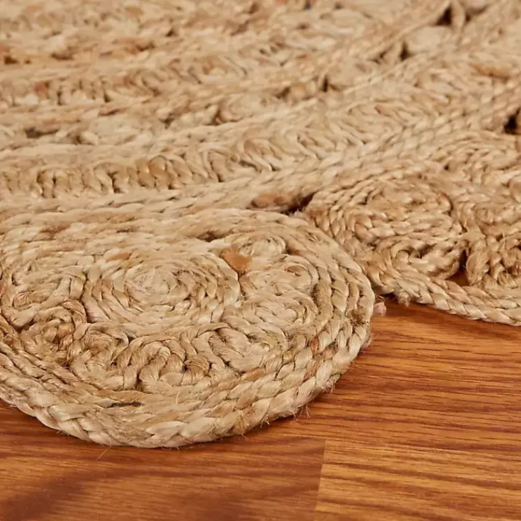Kirklands Home Natural Golden Sunshine Circular Area Rug, 4x4 Tan Sale