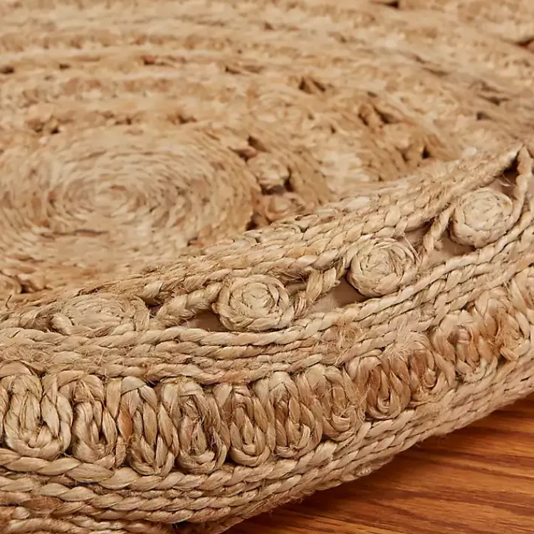 Kirklands Home Natural Golden Sunshine Circular Area Rug, 4x4 Tan Sale