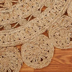 Kirklands Home Natural Golden Sunshine Circular Area Rug, 4x4 Tan Sale