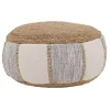 Poufs & Floor Cushions>Kirklands Home Natural Gray and White Striped Jute Pouf