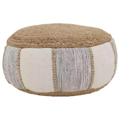 Poufs & Floor Cushions>Kirklands Home Natural Gray and White Striped Jute Pouf