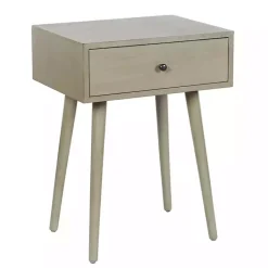Kirklands Home Natural Wood 1-Drawer Arthur Accent Table Gray Online