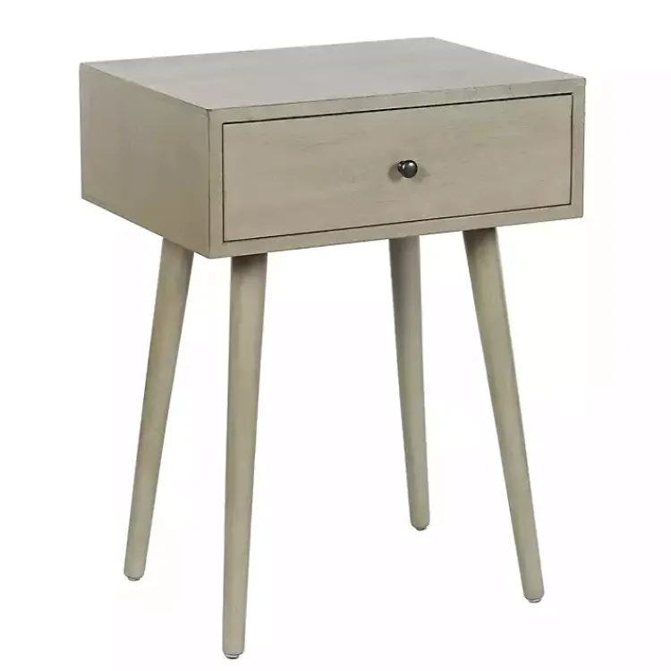 Kirklands Home Natural Wood 1-Drawer Arthur Accent Table Gray Online