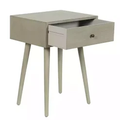 Kirklands Home Natural Wood 1-Drawer Arthur Accent Table Gray Online