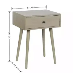 Kirklands Home Natural Wood 1-Drawer Arthur Accent Table Gray Online