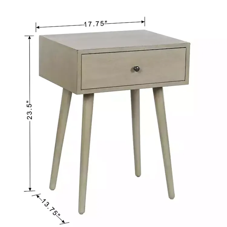 Kirklands Home Natural Wood 1-Drawer Arthur Accent Table Gray Online
