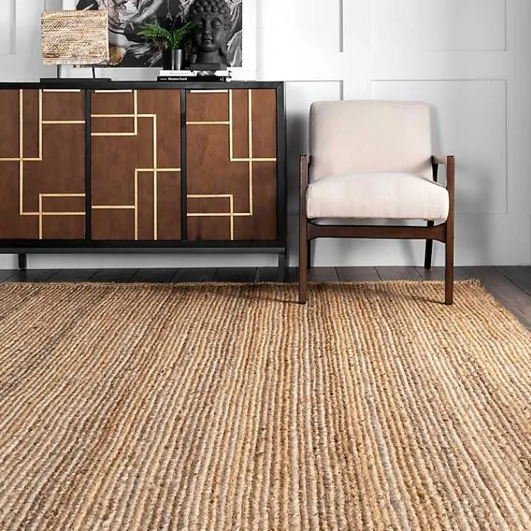 Kirklands Home Natural Hand Woven Rigo Jute Area Rug, 10x13 Tan Best