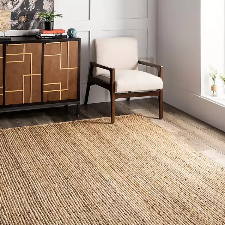 Kirklands Home Natural Hand Woven Rigo Jute Area Rug, 10x13 Tan Best