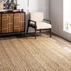 Kirklands Home Natural Hand Woven Rigo Jute Area Rug, 9x12 Tan