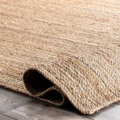 Kirklands Home Natural Hand Woven Rigo Jute Area Rug, 9x12 Tan