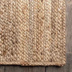 Kirklands Home Natural Hand Woven Rigo Jute Area Rug, 9x12 Tan