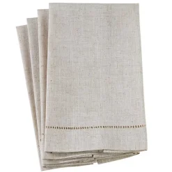 Kirklands Home Natural Hemstitch Guest Towels, Set of 4 Tan Sale