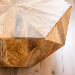 Kirklands Home Natural Hexagon Mango Wood Coffee Table Tan Best