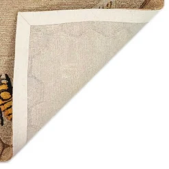 Kirklands Home Natural Honeycomb & Bees Outdoor Accent Rug