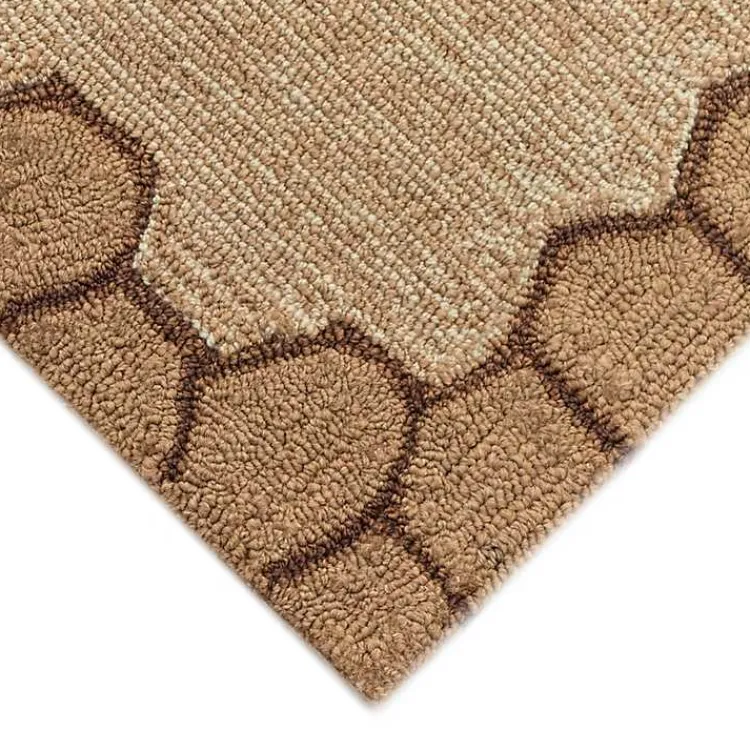 Kirklands Home Natural Honeycomb & Bees Outdoor Accent Rug