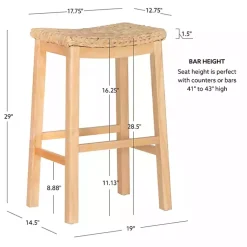 Kirklands Home Natural Hyacinth Haysom Bar Stool Tan Hot