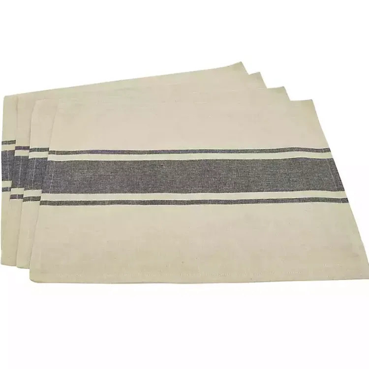 Kirklands Home Natural Ivory Banded Cotton Placemats, Set of 4 Sale