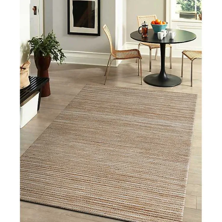 Kirklands Home Natural Jute and Wool Woven Area Rug, 5x8 Brown New