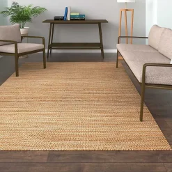 Kirklands Home Natural Jute and Wool Woven Area Rug, 5x8 Brown New