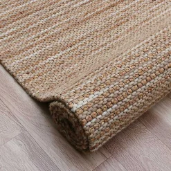 Kirklands Home Natural Jute and Wool Woven Area Rug, 5x8 Brown New