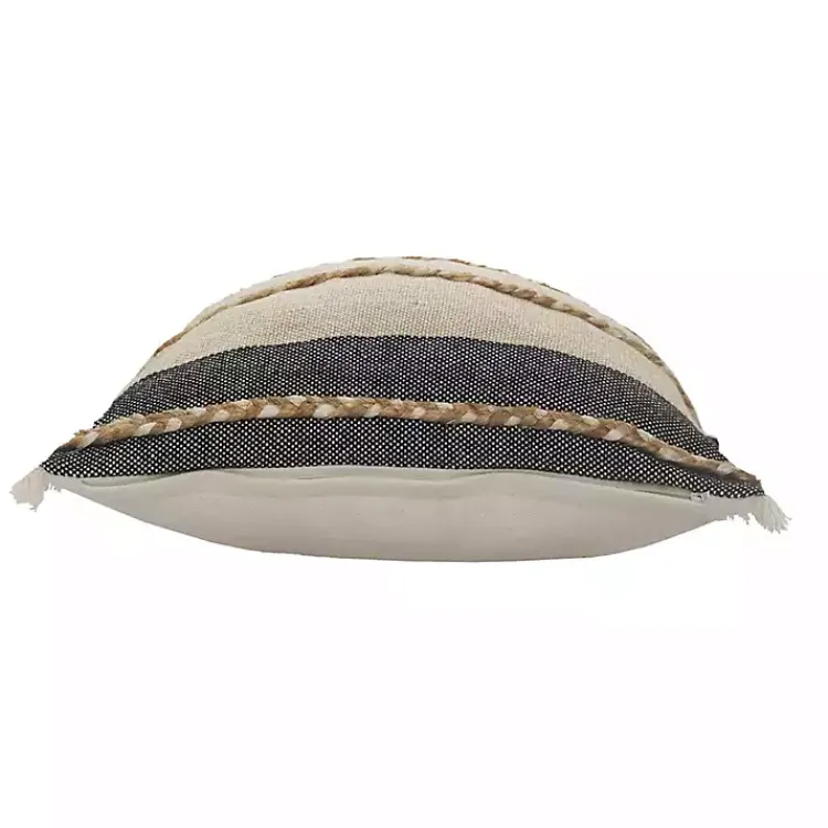 Pillows>Kirklands Home Natural Jute Braided Stripe Throw Pillow, 20 in.