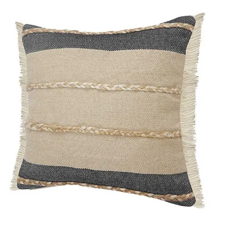 Pillows>Kirklands Home Natural Jute Braided Stripe Throw Pillow, 20 in.
