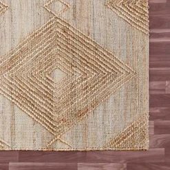 Kirklands Home Natural Jute Diamond Modern Woven Area Rug, 5x8 Brown Online