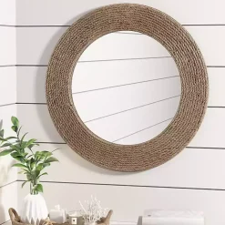 Kirklands Home Natural Jute Round Wall Mirror Outlet