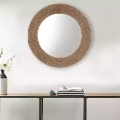 Kirklands Home Natural Jute Round Wall Mirror Outlet