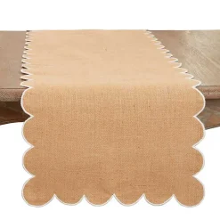Kirklands Home Natural Jute Scalloped Table Runner Tan Best