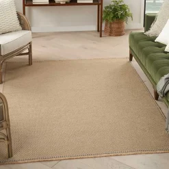 Kirklands Home Natural Jute Solid Woven Area Rug, 3x5 Tan Clearance