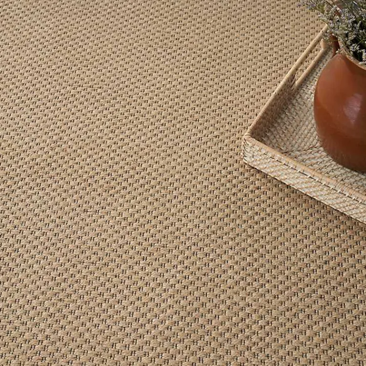 Kirklands Home Natural Jute Solid Woven Area Rug, 5x7 Tan Outlet