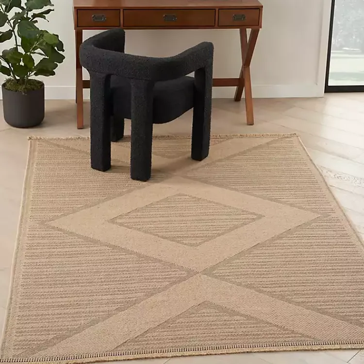 Kirklands Home Natural Jute Woven Diamond Area Rug, 3x5 Best