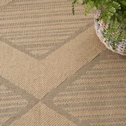 Kirklands Home Natural Jute Woven Diamond Area Rug, 5x7