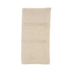 Kirklands Home Natural Leno Striped Napkins, Set of 4 Tan Clearance