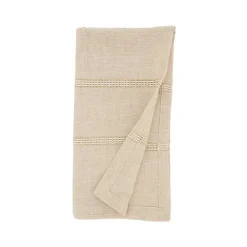Kirklands Home Natural Leno Striped Napkins, Set of 4 Tan Clearance