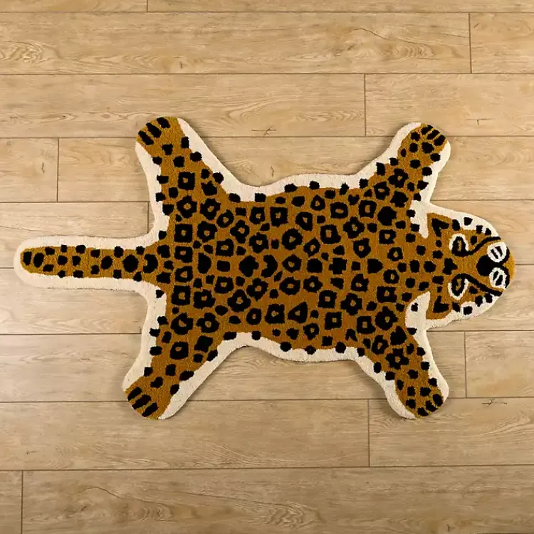 Kirklands Home Natural Leopard Shaped Scatter Rug Hot