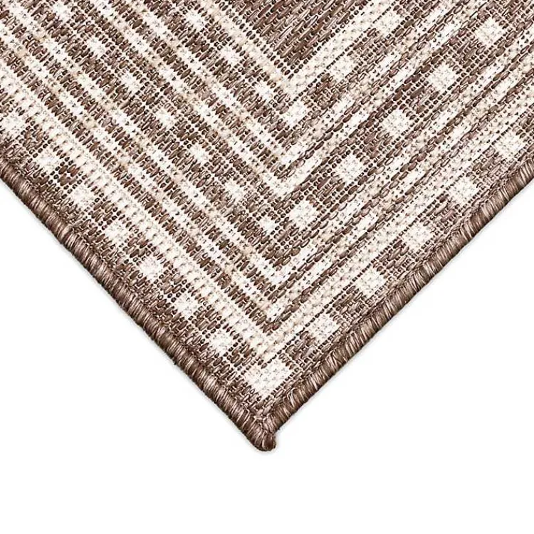Kirklands Home Natural Linear Macy Indoor/Outdoor Area Rug, 4x7 Brown Best
